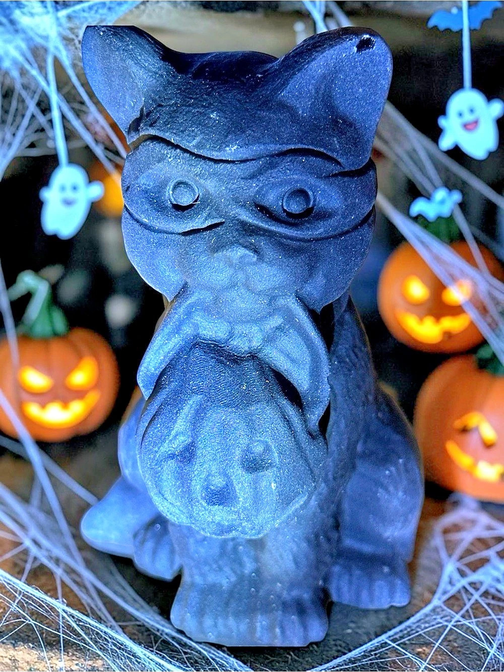 Black Obsidian Cat Halloween Decor